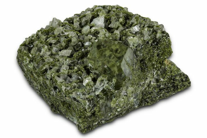 Quartz Crystals on Pistachio-Green Epidote - Turkey #337434